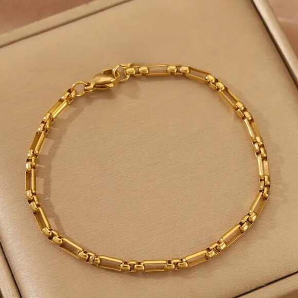 14K Gold Womens Chain Link Style Bracelet NEW 14 Karat Silver Jewelry 7